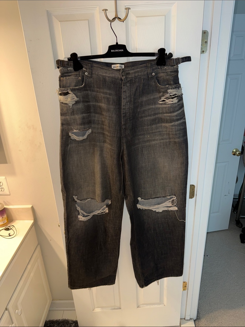 Balenciaga Runway 2021 Bootcut Distressed denim